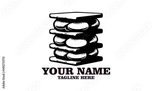 classic s'mores dessert chocolate crackers isolated vector illustration on white background and s'mores logo icon