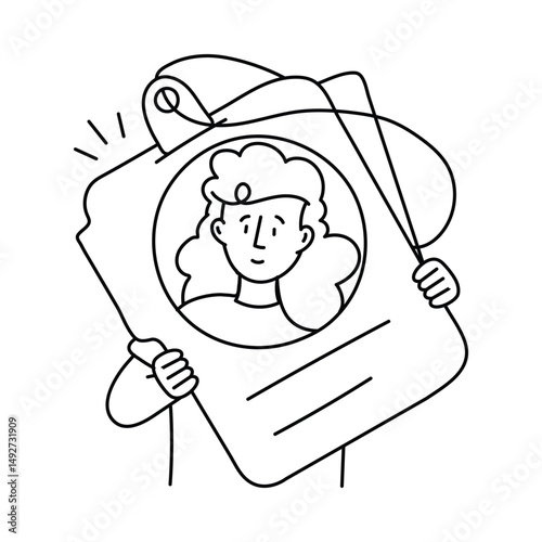 Patient file vector outline illustrations. EPS 10 file