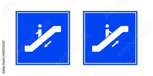 escalator up and down symbol isolated on transparent background