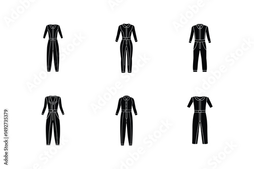 jumpsuit sketch icon silhouette vector illustration