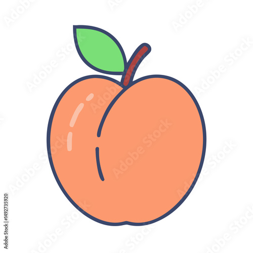 Illustration of a peach on a black background graphic
