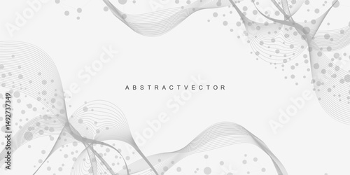 Molecular structure DNA, atom, neurons. Medical, technology, chemistry, science background. Science concept for your design. Connected lines with dots. Vector illustration.