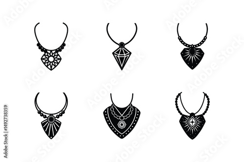 necklace sketch icon silhouette vector illustration