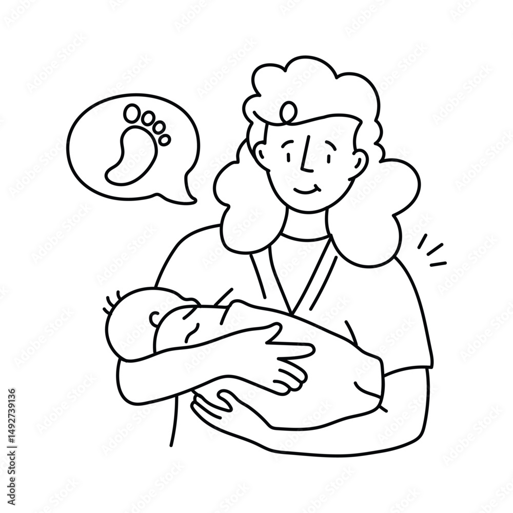 Midwife vector outline illustrations. EPS 10 file Midwife vector outline illustrations. EPS 10 file