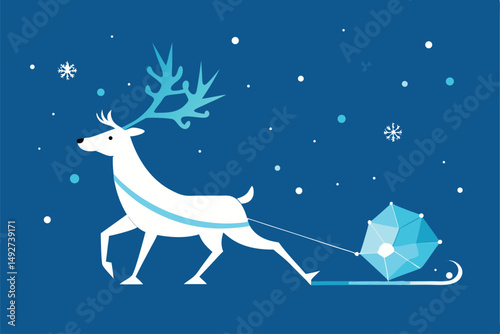 reindeer with christmas tree