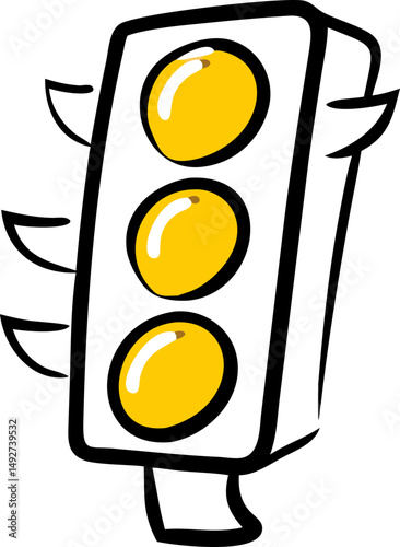 traffic light on a yellow background