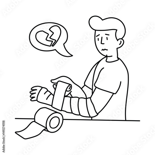 Bandage Wrap vector outline illustrations. EPS 10 file