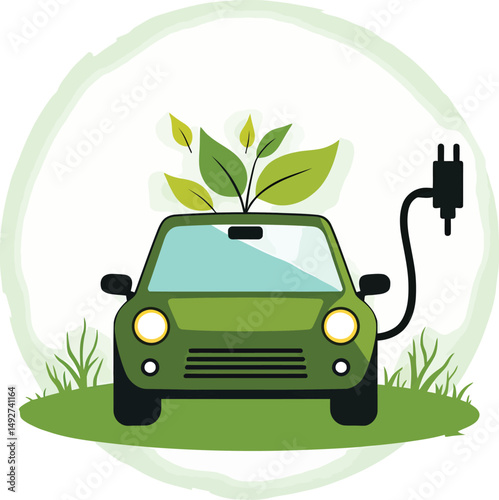 Eco friendly electric vehicle charging station concept green car sustainable energy future transportation innovation