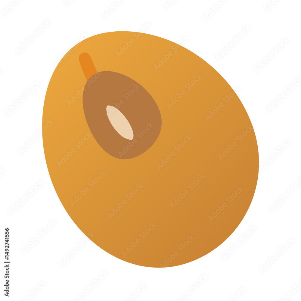 Obraz premium Stylized loquat fruit illustration against a black background