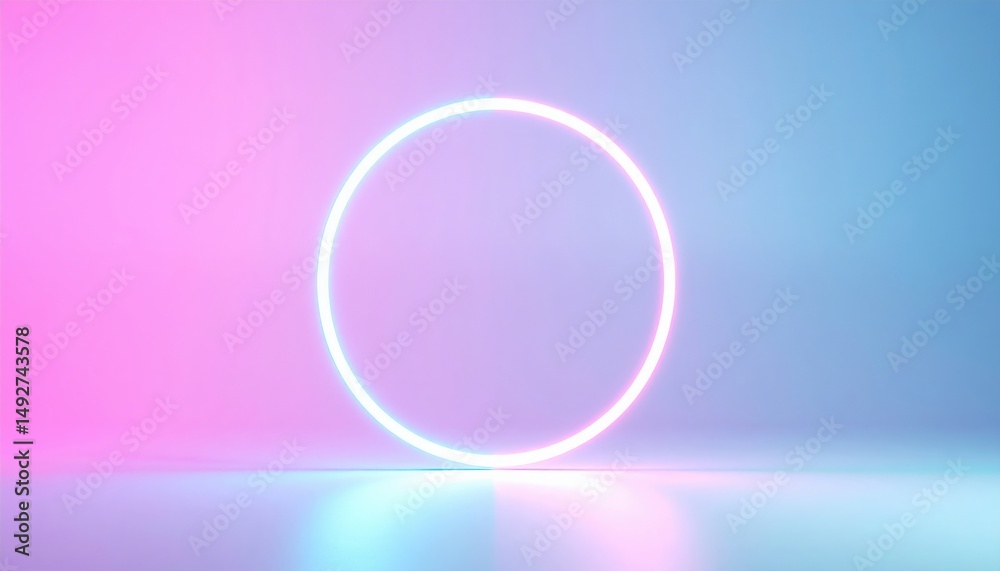 Fototapeta premium Illuminating circle animation digital studio graphic design colorful environment abstract viewpoint visual concept