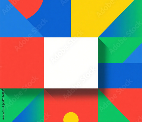 Flat Style Creative Presentation Background with Colorful Geometric Shapes