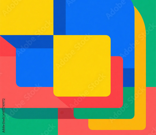 Flat Style Creative Background with Colorful Geometric Shapes