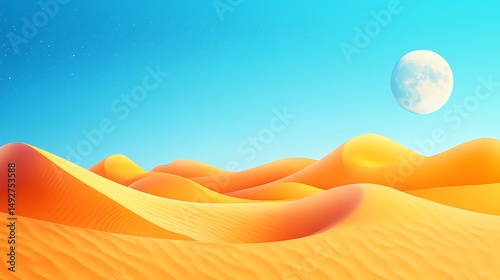 Vibrant desert landscape illustration