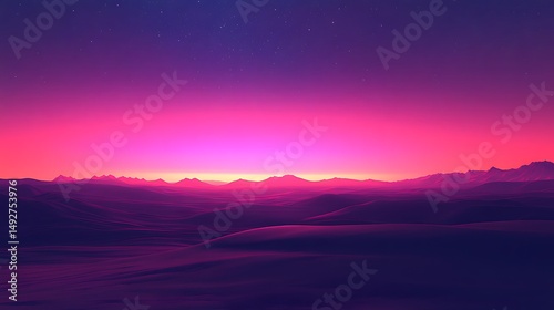 Vibrant mountain sunset