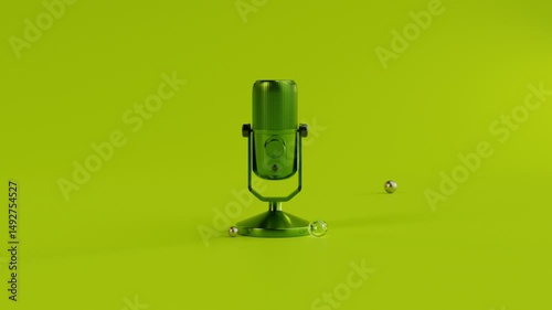 close up of a microphone Metallic Green