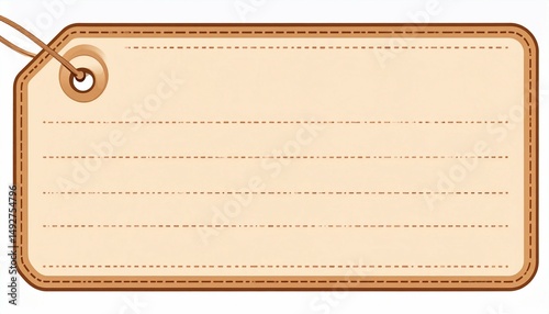 Vintage Tag Lined Brown Border