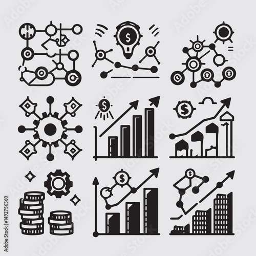 Financial Growth & Performance Metrics Icons Set