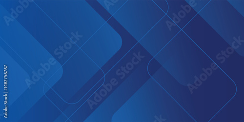 Abstract blue background with glowing geometric lines. Modern blue gradient square shape design. Futuristic technology concept. Suit for brochure, corporate, website, poster, banner, cover modern