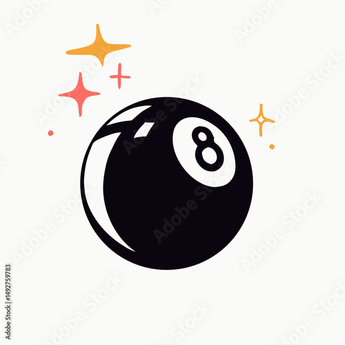 Eight Ball Pool Billiards Graphic Illustration