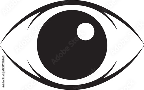 Eyeball Icon Silhouette Black Vector In Illustration