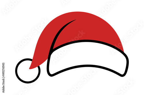 Santa hat christmas holiday vector illustration