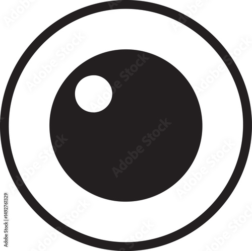 Eyeball Icon Silhouette Black Vector In Illustration