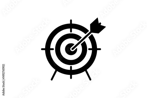 Target with arrow vector goal achievement icon