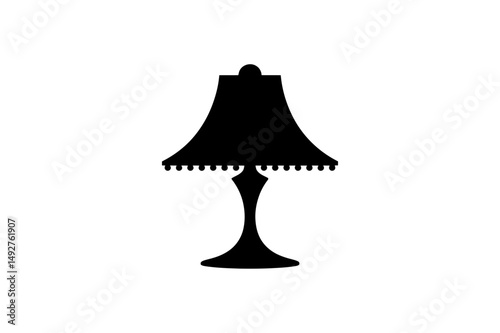 Elegant black table lamp silhouette home decor art