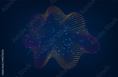 Abstract blue Geometrical Background Connection structure. Science background. Connecting dots and lines. Big data visualization and Business .Vector illustration. chemical industry