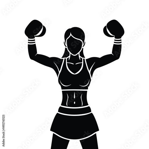 A strong woman athlete silhouette vector shows a basketball player with a ball, embodying sport and fitness