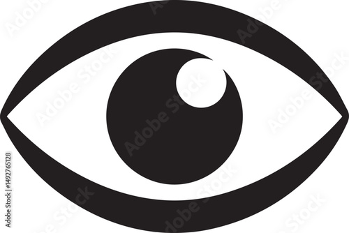Eyeball Icon Silhouette Black Vector In Illustration