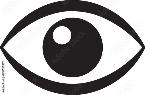 Eyeball Icon Silhouette Black Vector In Illustration