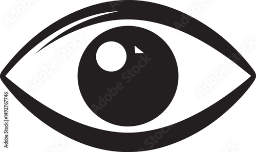 Eyeball Icon Silhouette Black Vector In Illustration