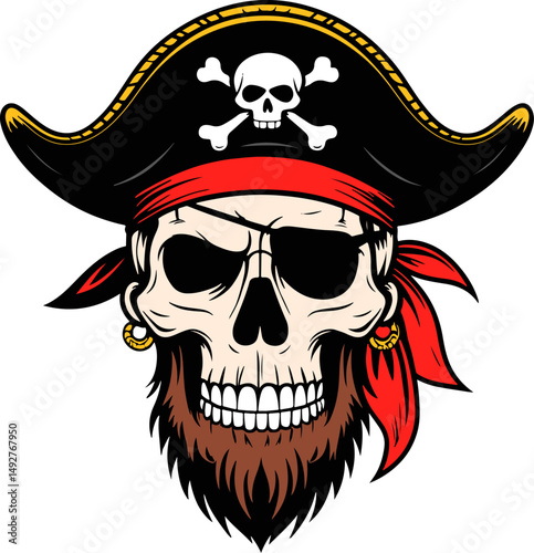 Pirate Skull Mascot illustration