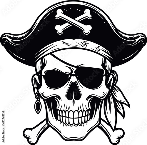 Pirate Skull Mascot illustration