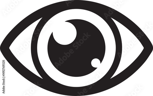 Eyeball Icon Silhouette Black Vector In Illustration