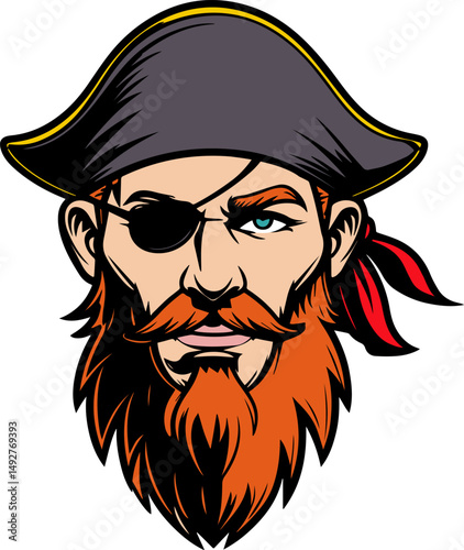 Pirate Skull Mascot illustration