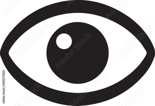 Eyeball Icon Silhouette Black Vector In Illustration