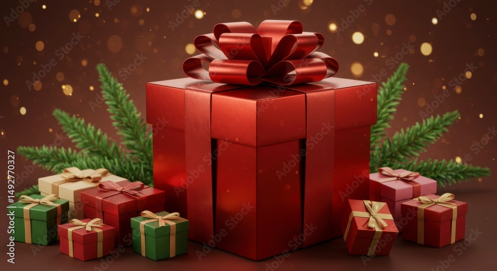 Obraz premium Christmas presents, gift boxes, holiday
