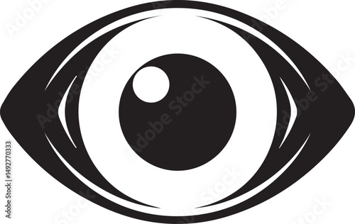 Eyeball Icon Silhouette Black Vector In Illustration