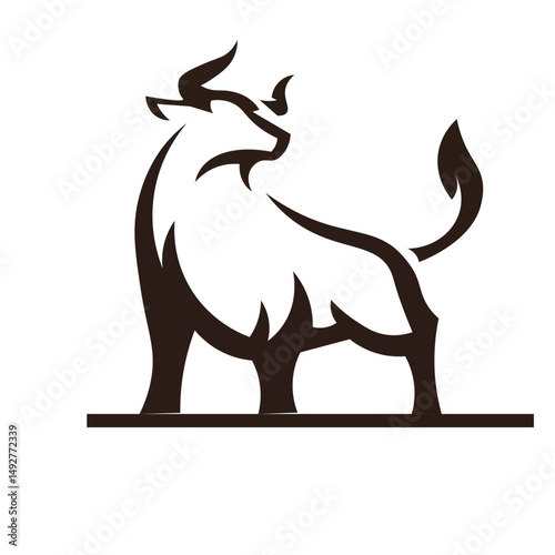 Bull Logo Vector Simple Modern Flat