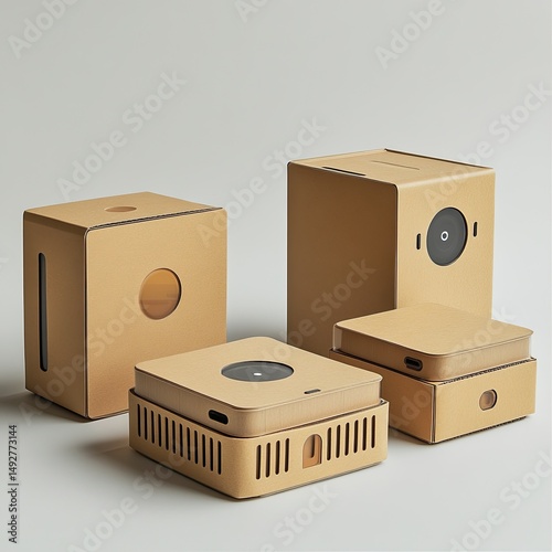 Eco-conscious smart packaging using sensors and biodegradable materials for sustainable logistics. photo