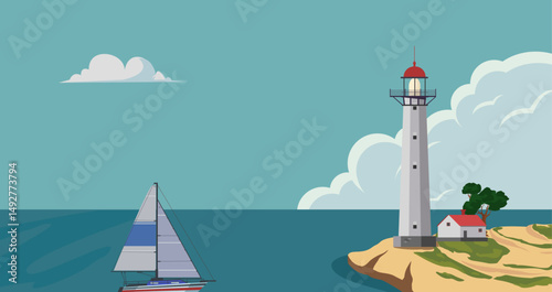 lighthouse on the sea