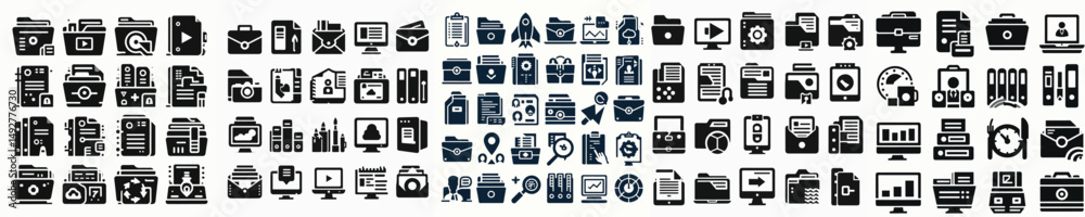 Vector set image silhouette of folder Vector set image silhouette of folder