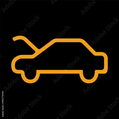 Bonnet simple sign of car dashboard engine light sign alert