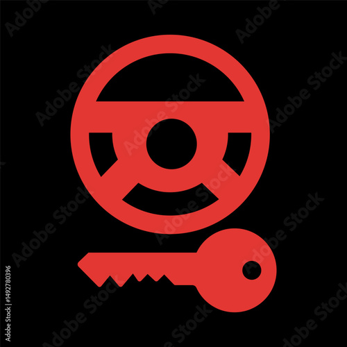 Steering Lock simple sign of car dashboard engine light sign alert