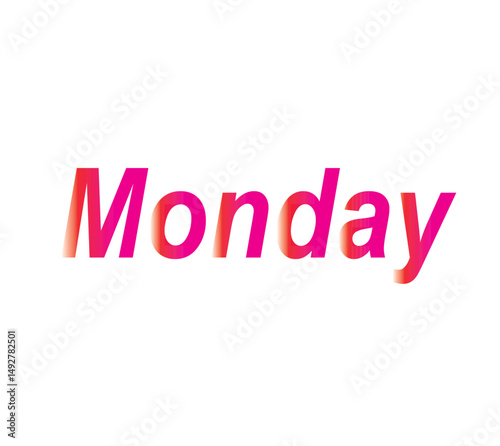 Monday Style Word in design and White Colour Back ground in design 