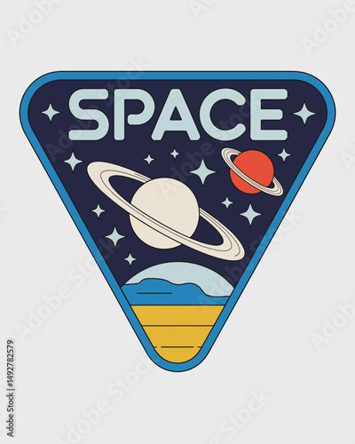 Set of space and astronaut , patches, emblems, badges and labels.