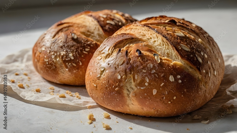 Freshly Baked Sesame Seed Bread Loaves Freshly Baked Sesame Seed Bread Loaves