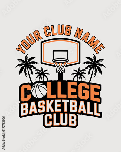 Set of basketball club badge. Vector. Concept for shirt, print, stamp or tee. Vintage typography design with basketball player, hoop and ball silhouette.